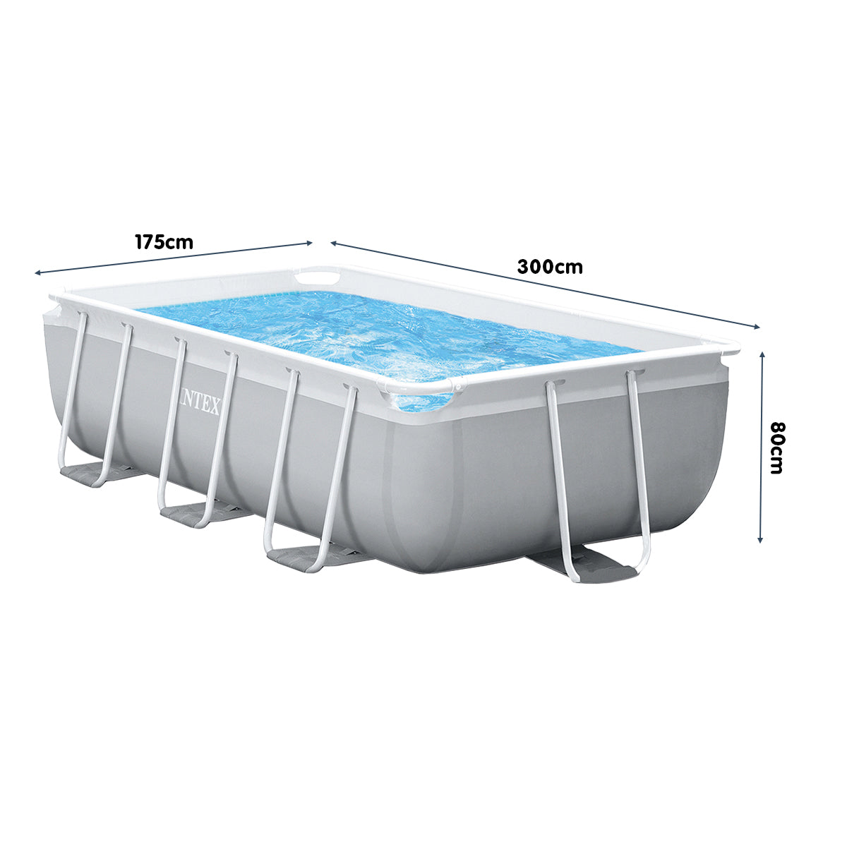 NNEDPE Intex 26784AU Above Ground Swimming Pool Rectangular 3.00m x 1.75m