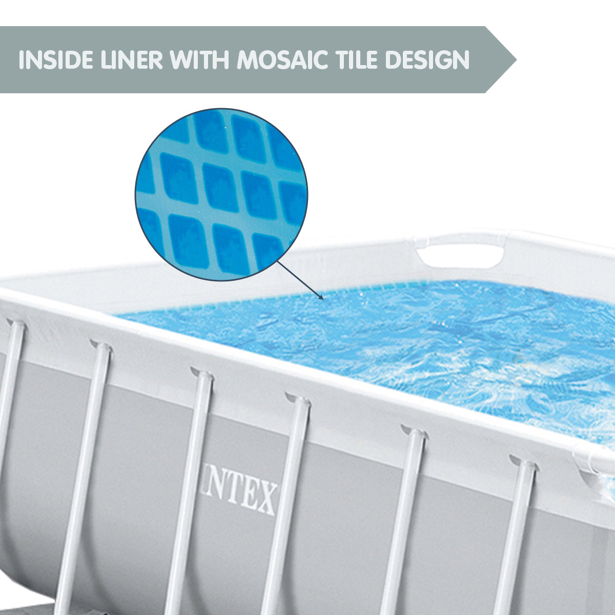 NNEDPE Intex 26784AU Above Ground Swimming Pool Rectangular 3.00m x 1.75m
