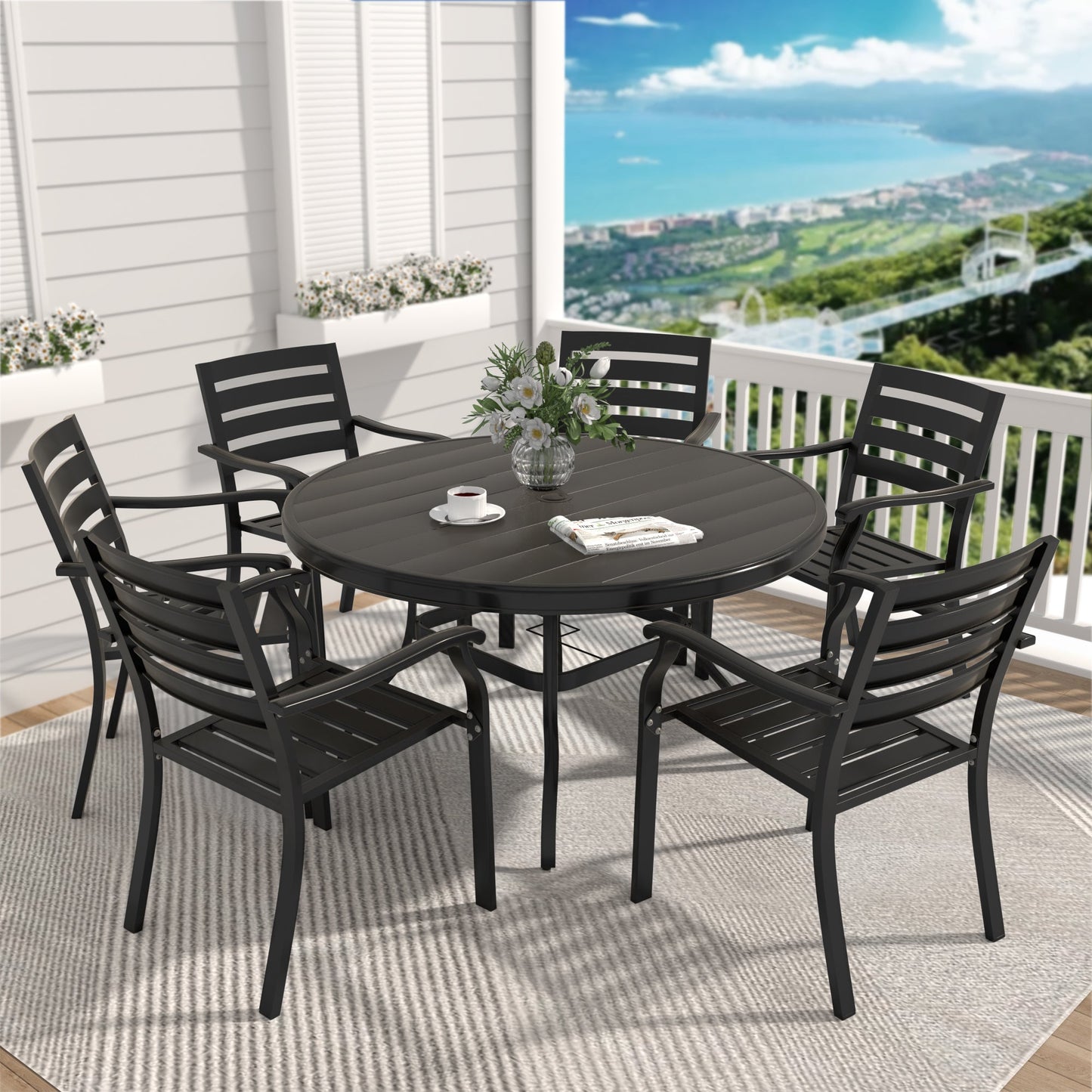 7 Pieces Outdoor Patio Dining Set